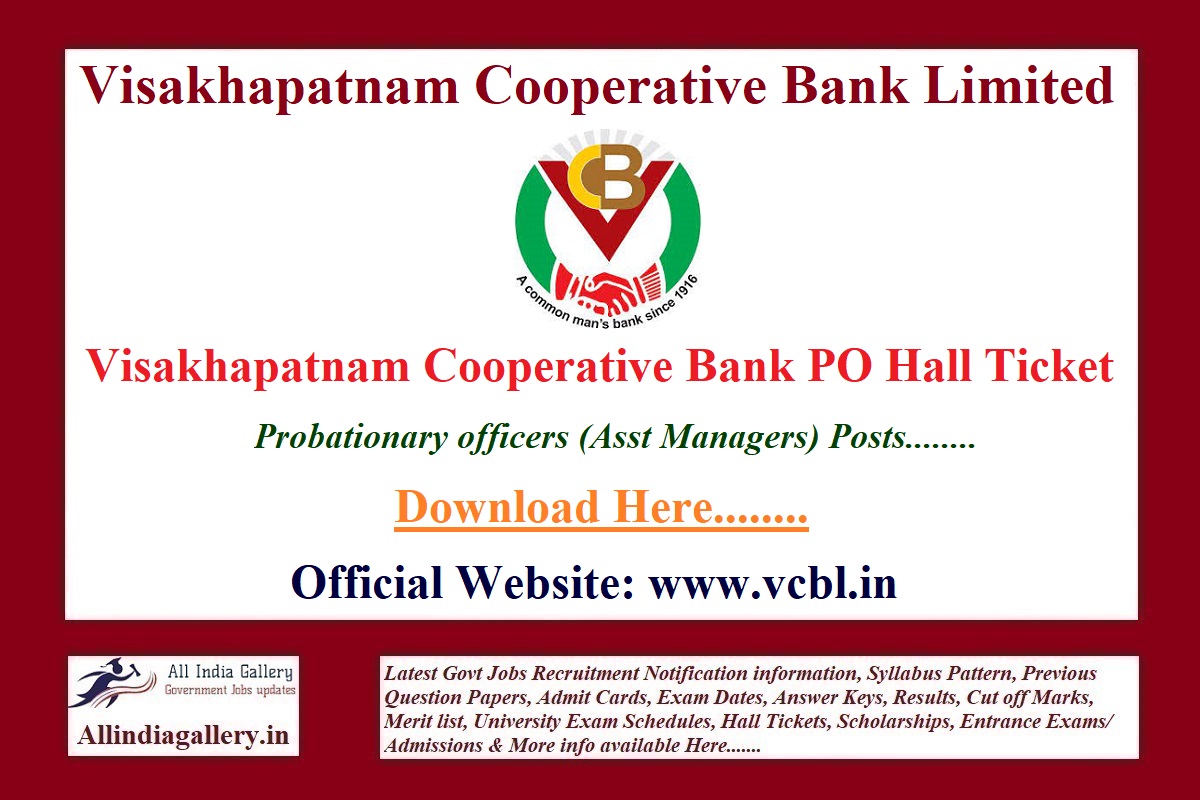 Visakhapatnam Cooperative Bank PO Hall Ticket