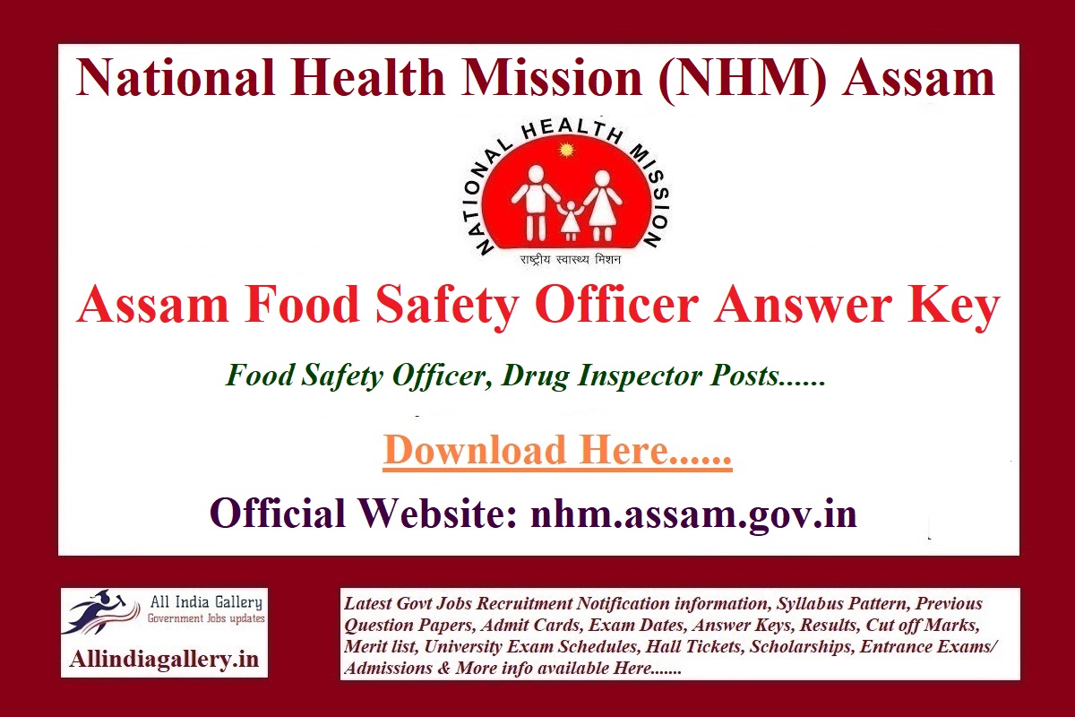 Assam Food Safety Officer Answer Key