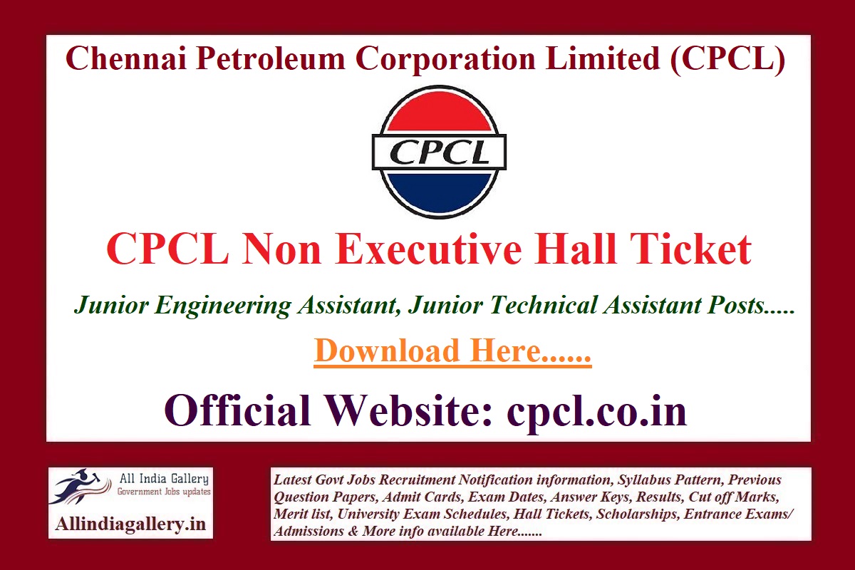 CPCL Non Executive Hall Ticket