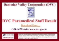 DVC Paramedical Staff Result