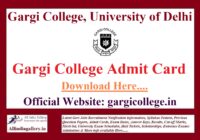 Gargi College Non Teaching Admit Card
