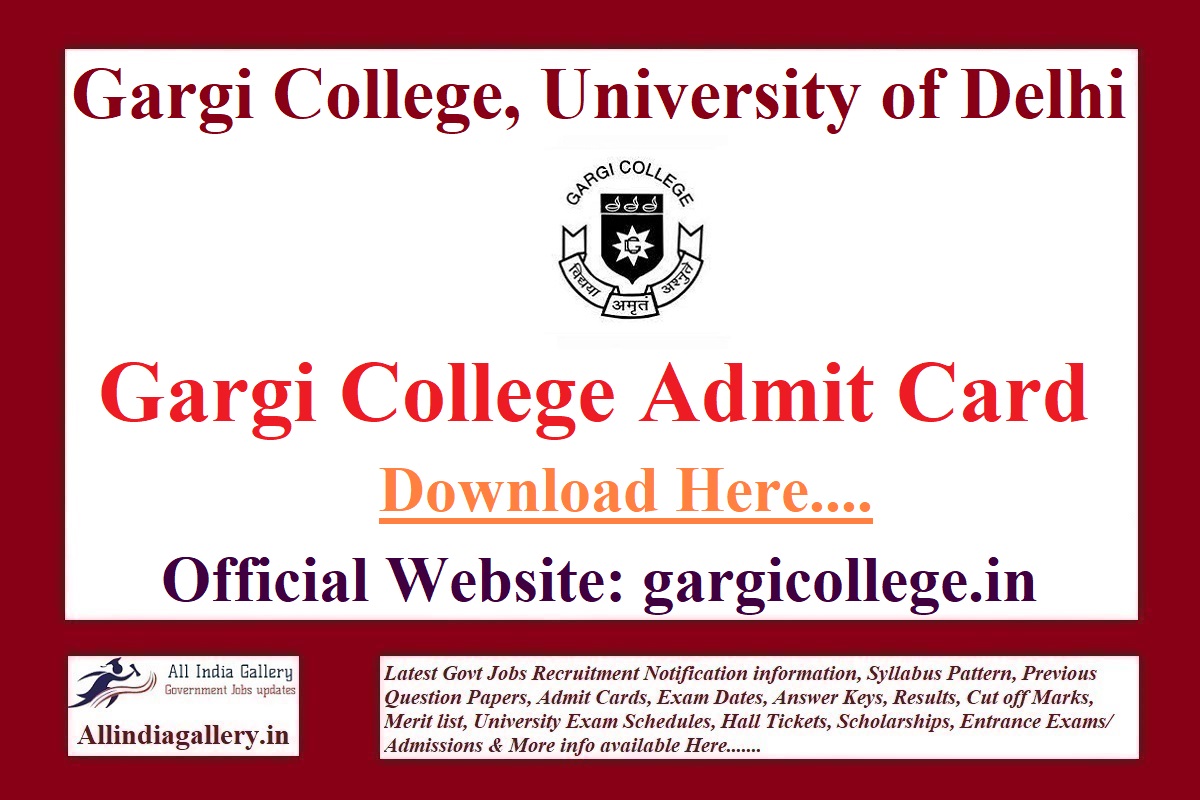 Gargi College Non Teaching Admit Card