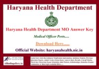 Haryana Health Department Medical Officer Answer Key