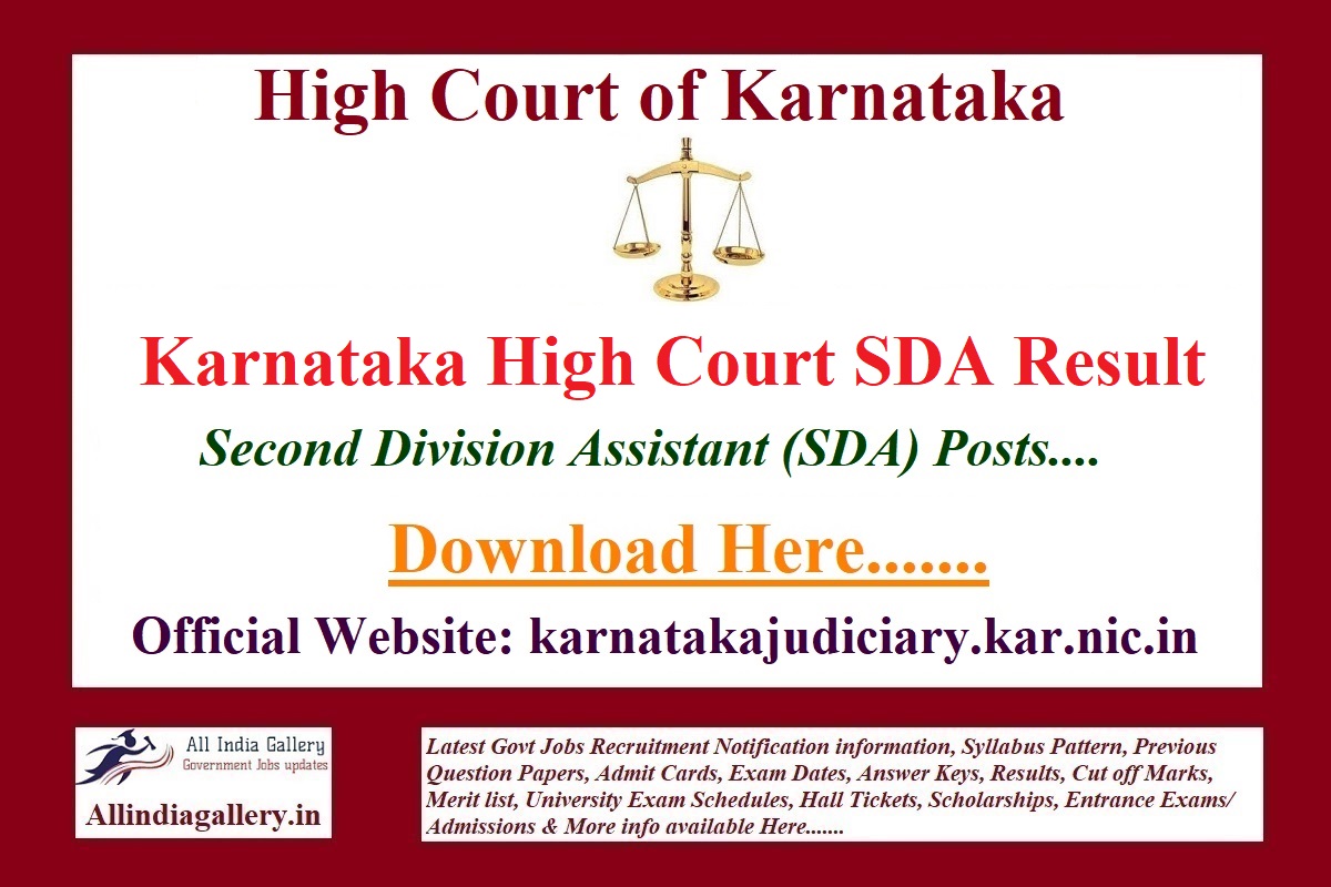 Karnataka High Court SDA Result