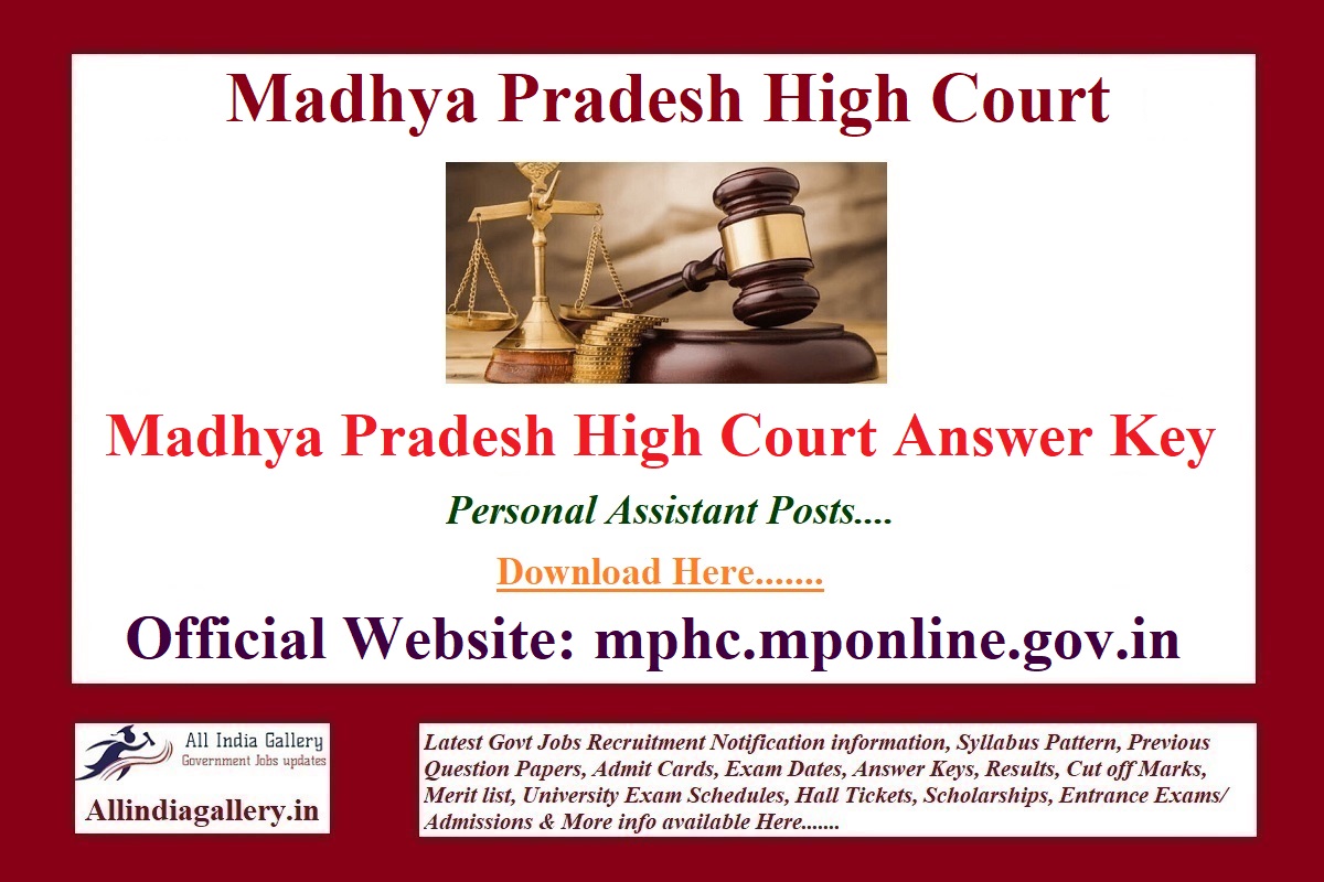 MP High Court Personal Assistant Answer Key
