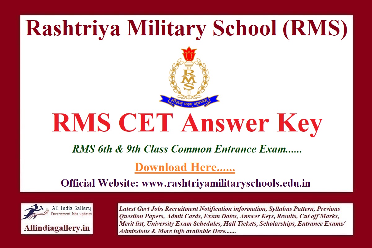 RMS CET Answer Key