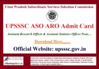 UPSSSC ASO ARO Admit Card