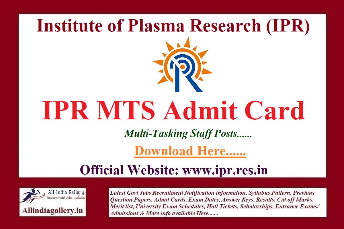 IPR MTS Admit Card