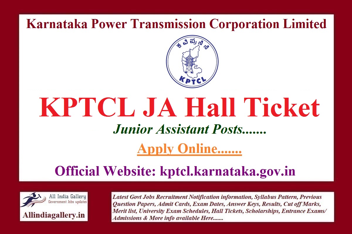 KPTCL Junior Assistant Hall Ticket