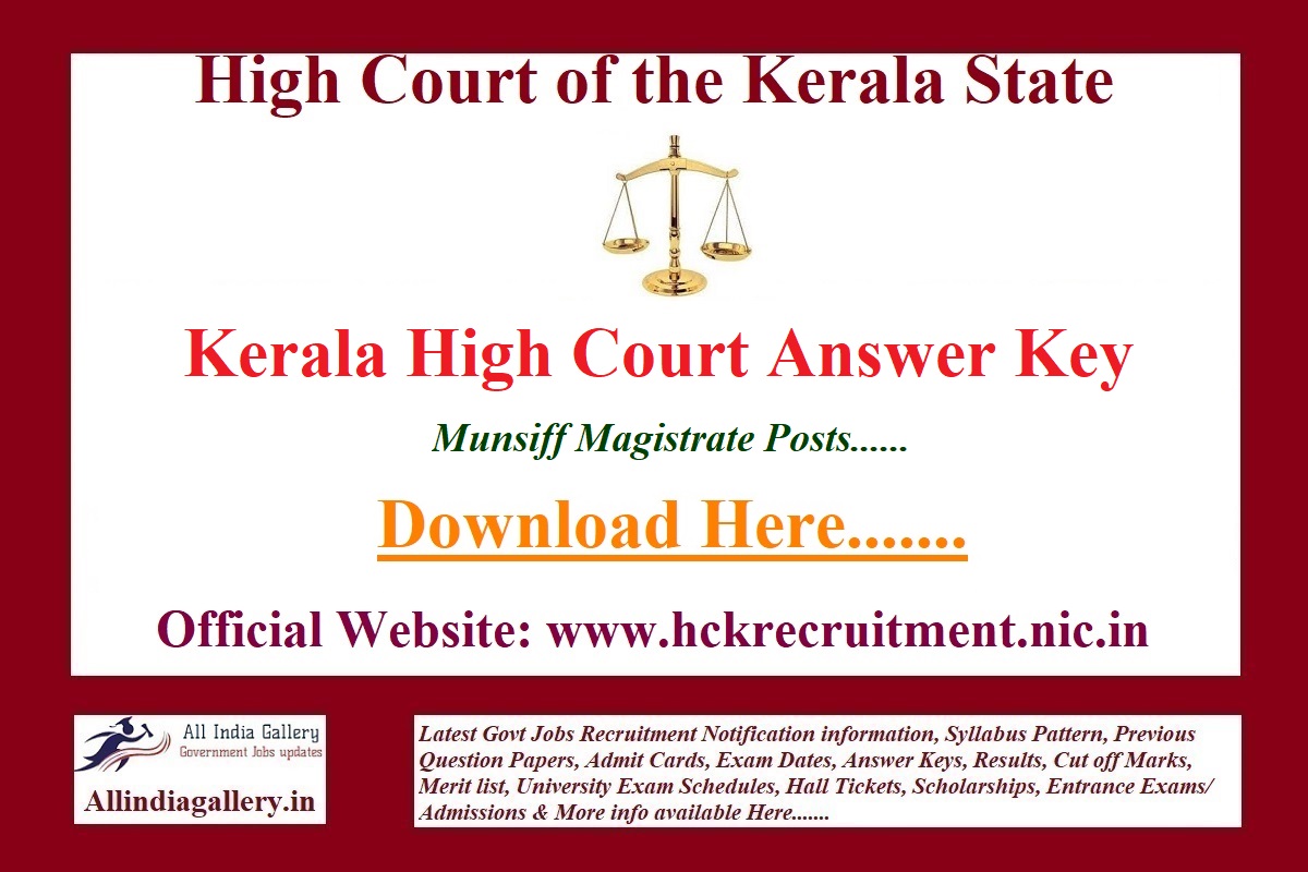 Kerala High Court Munsiff Magistrate Answer Key
