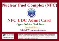 NFC UDC Admit Card