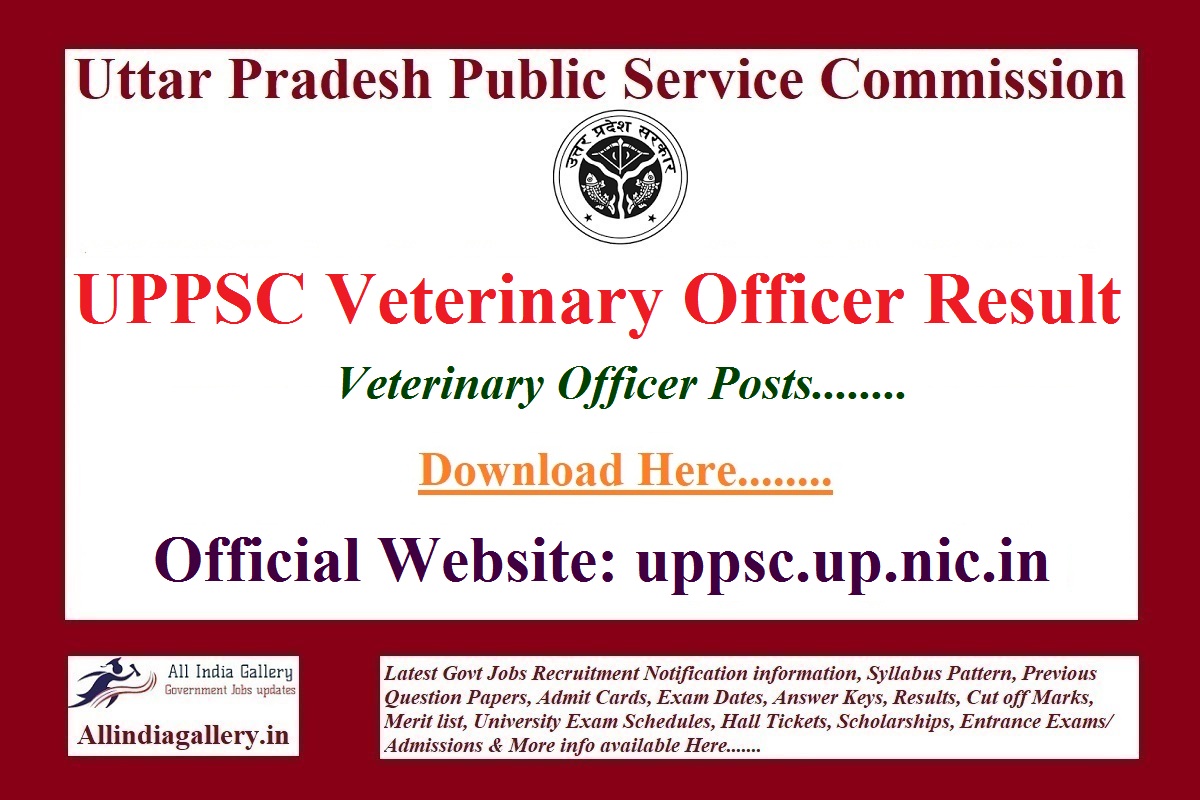 UPPSC Veterinary Officer Result