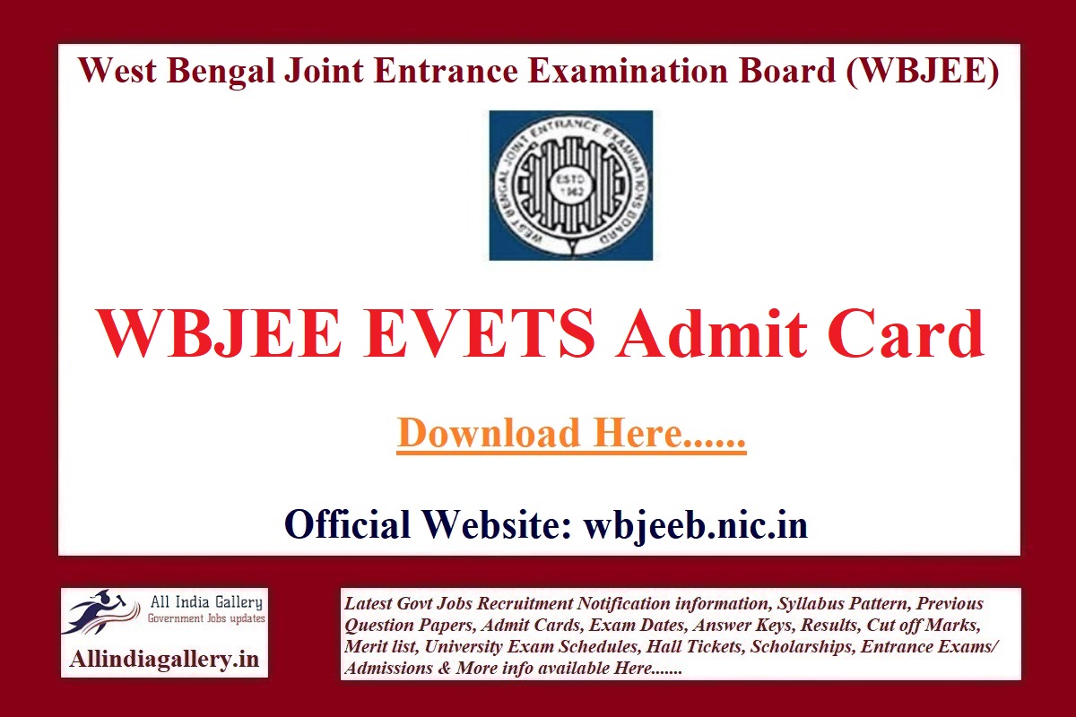 WBJEE EVETS Admit Card