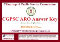 CGPSC Assistant Research Officer Answer Key