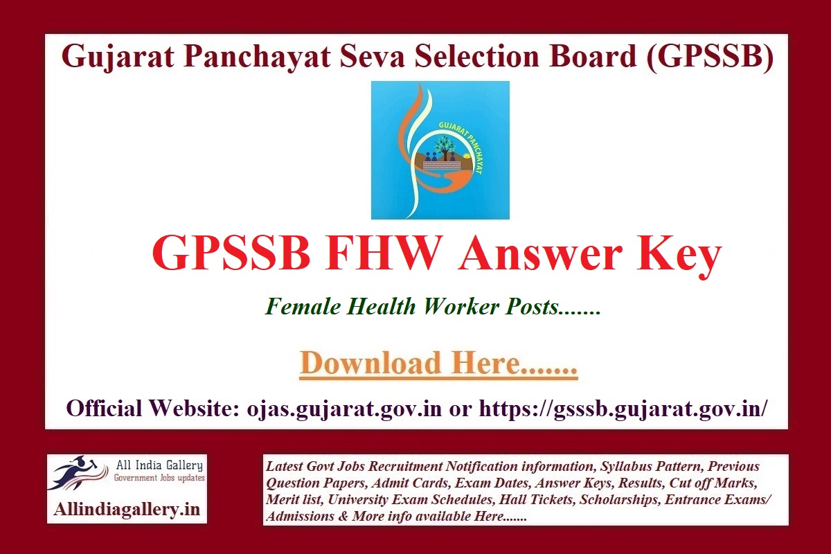 GPSSB Female Health Worker Answer Key