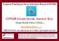 GPSSB Gram Sevak Answer Key