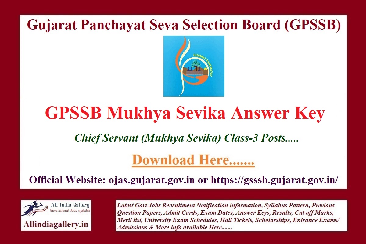 GPSSB Mukhya Sevika Answer Key