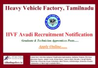 HVF Avadi Apprentices Recruitment