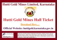Hutti Gold Mines Hall Ticket