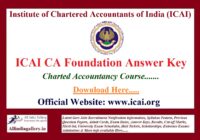 ICAI CA Foundation Answer Key