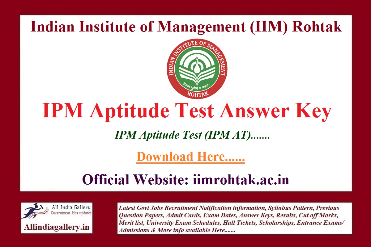 IPM Aptitude Test Answer Key
