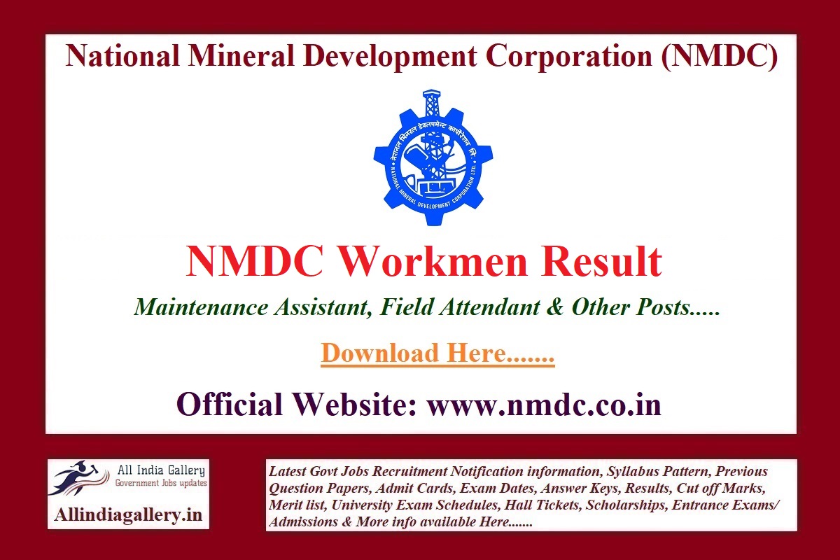 NMDC Workmen Result