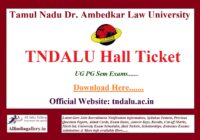 TNDALU Hall Ticket