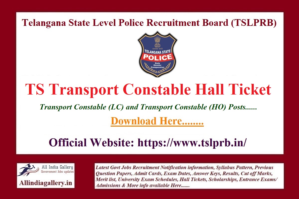 TS Transport Constable Hall Ticket