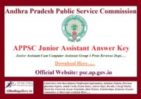 APPSC Junior Assistant Answer Key