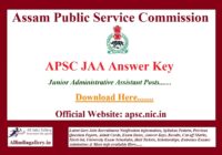 APSC JAA Answer Key