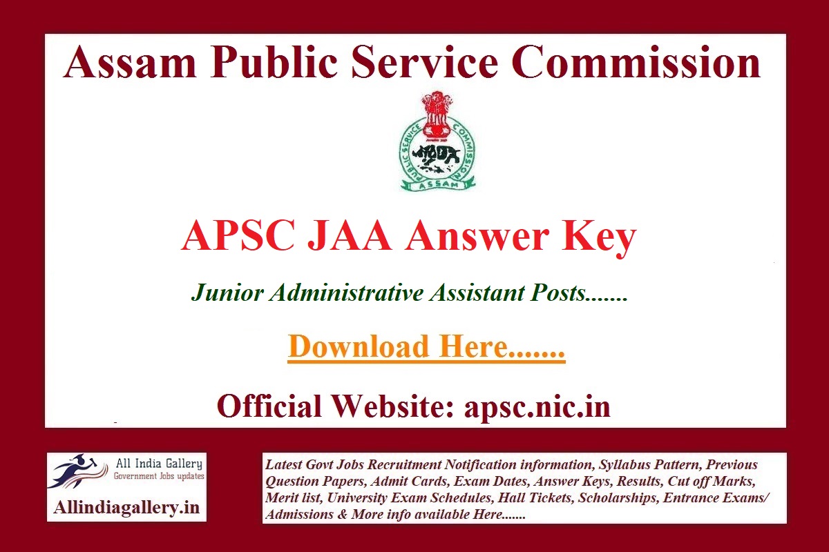 APSC JAA Answer Key