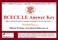 BCECE LE Answer Key