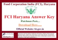 FCI Haryana Watchman Answer Key