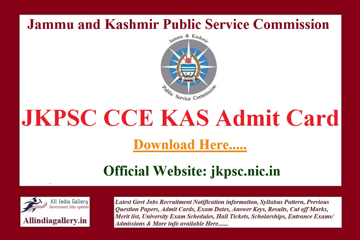 JKPSC CCE KAS Admit Card