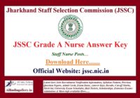 JSSC Grade A Nurse Answer Key
