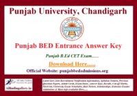 Punjab BED Entrance Answer Key