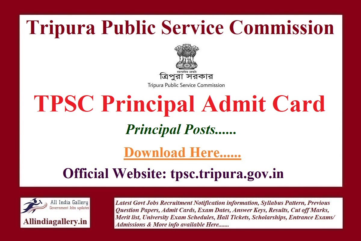 TPSC Principal Admit Card