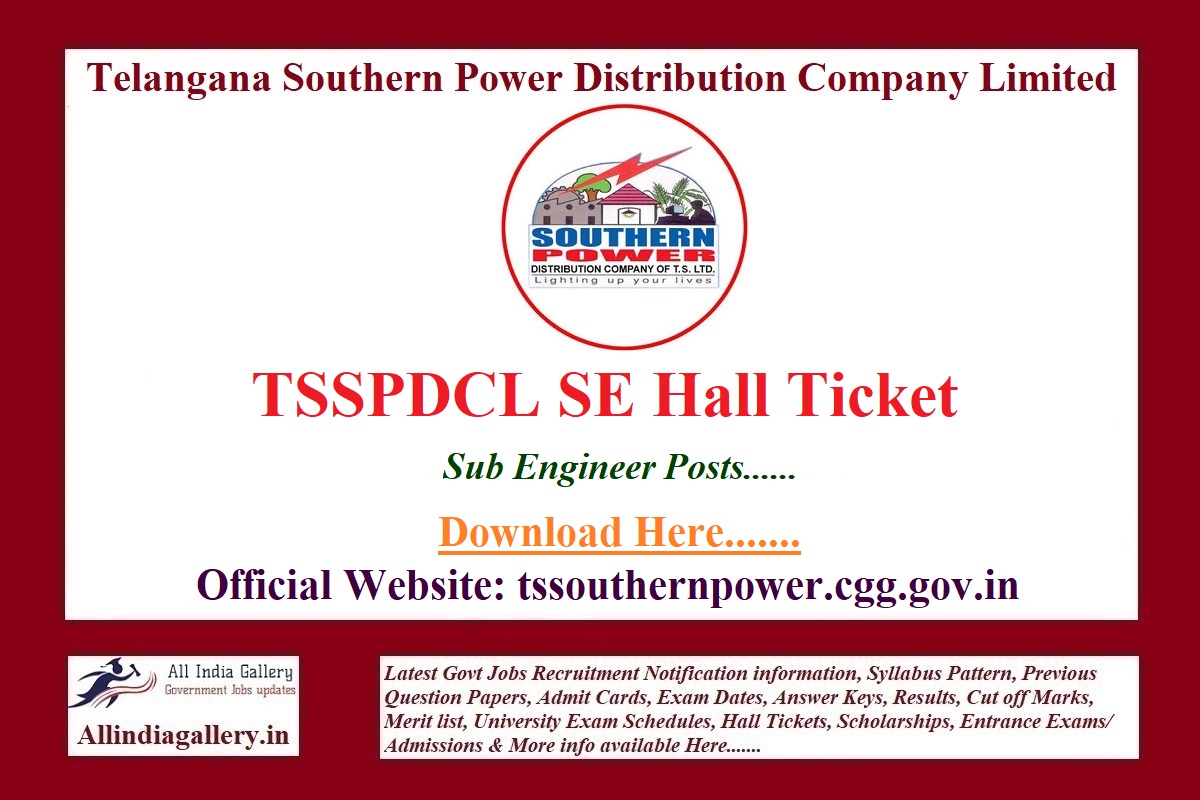 TSSPDCL SE Hall Ticket