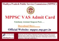 MP Veterinary Assistant Surgeon Admit Card