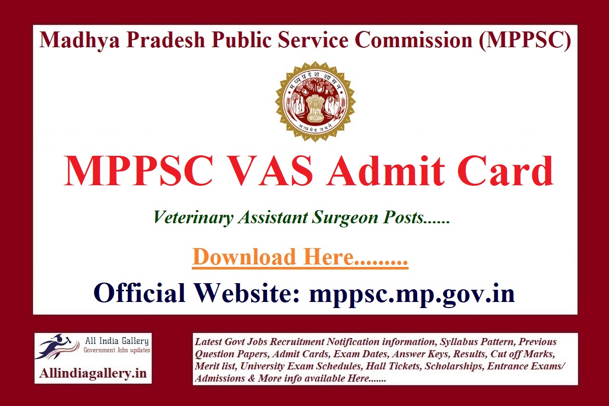 MP Veterinary Assistant Surgeon Admit Card