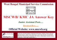 MSCWB Junior Assistant Answer Key