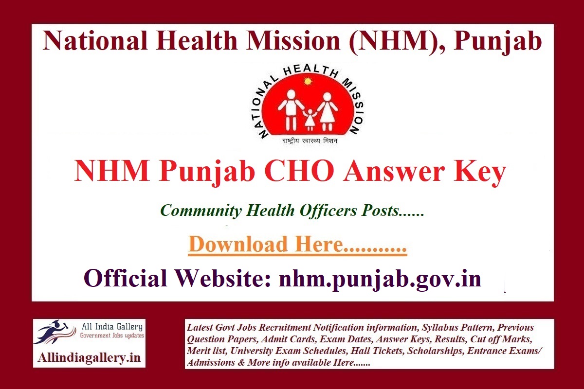 NHM Punjab CHO Answer Key