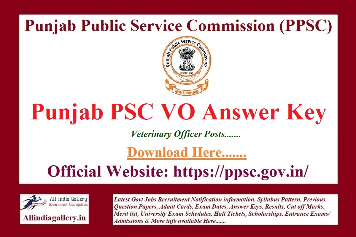 PPSC Veterinary Officer Answer Key