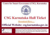 CSG Karnataka Hall Ticket