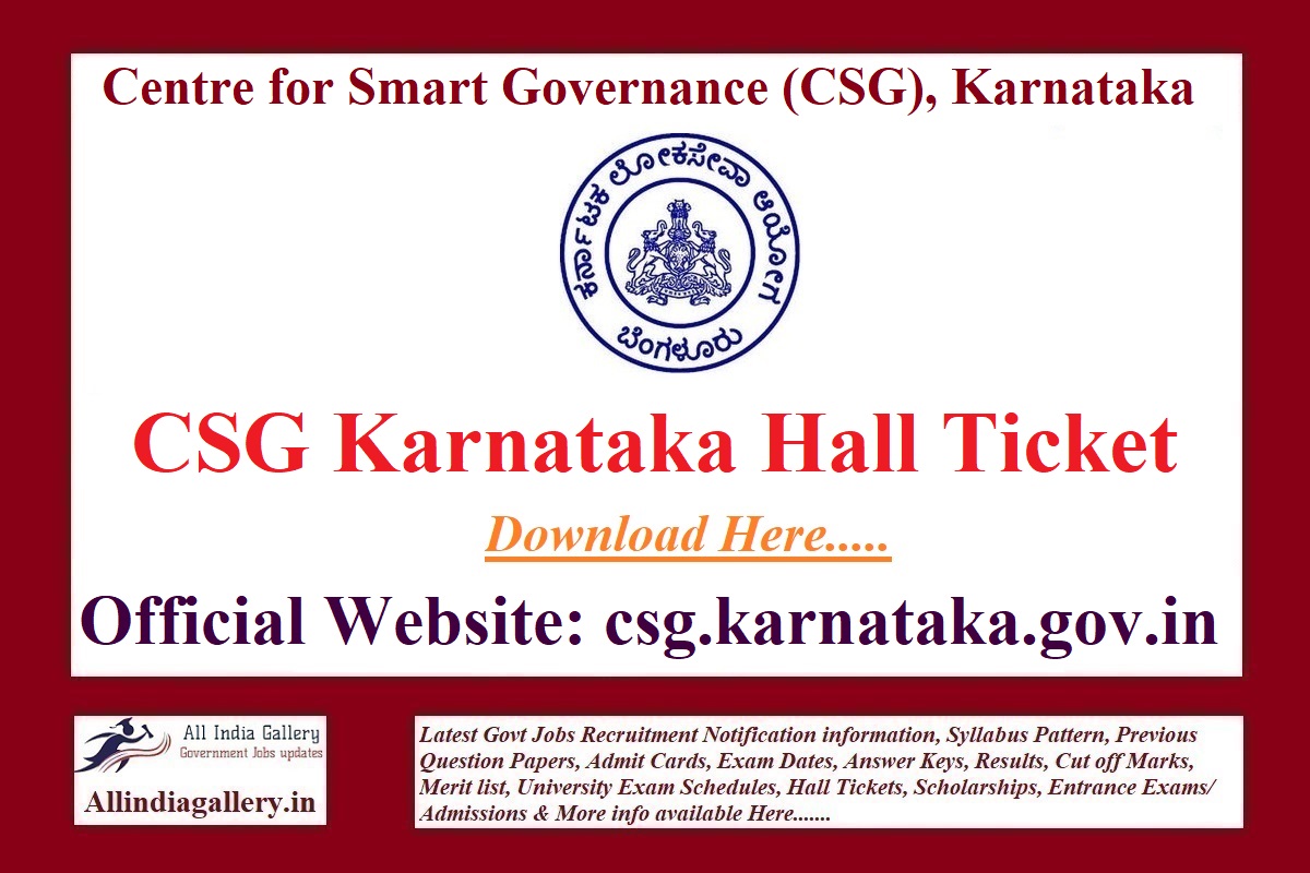 CSG Karnataka Hall Ticket