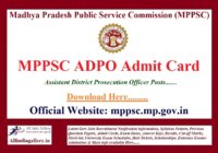 MP ADPO Admit Card