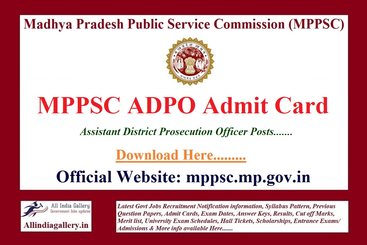 MP ADPO Admit Card