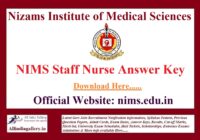 NIMS Staff Nurse Answer Key
