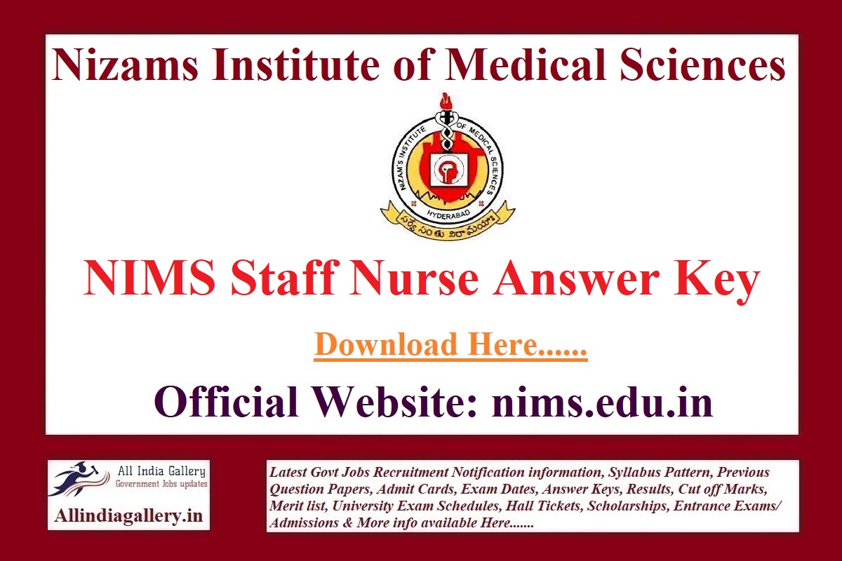 NIMS Staff Nurse Answer Key