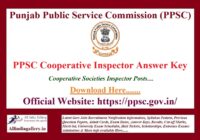 PPSC Cooperative Inspector Answer Key